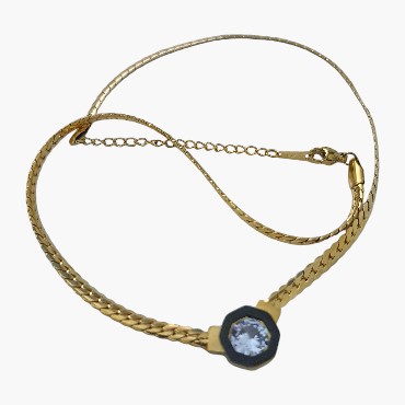 Hasır Ezme Gold Renk Serenay Kolye Çelik 2