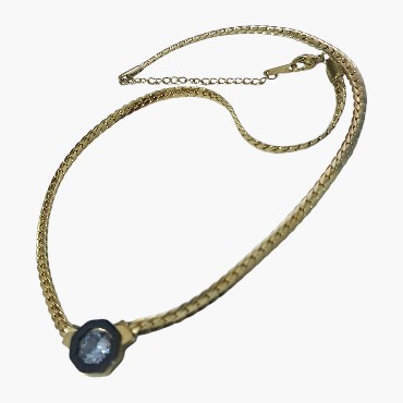 Hasır Ezme Gold Renk Serenay Kolye Çelik 1