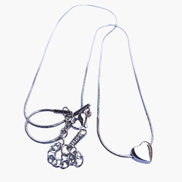 316L Paslanmaz Çelik Zincir Kalpli Gümüş Renk Çelik Kolye 1