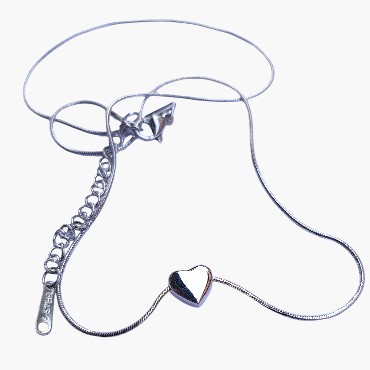 316L Paslanmaz Çelik Zincir Kalpli Gümüş Renk Çelik Kolye 1